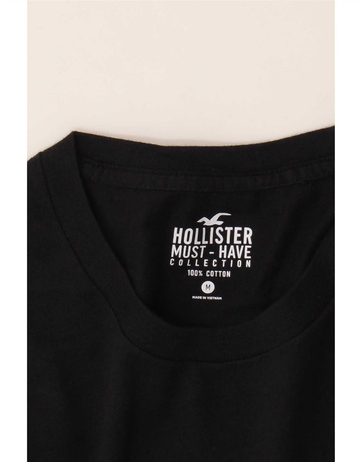 Мужской топ Hollister с длинным рукавом, средний черный хлопок