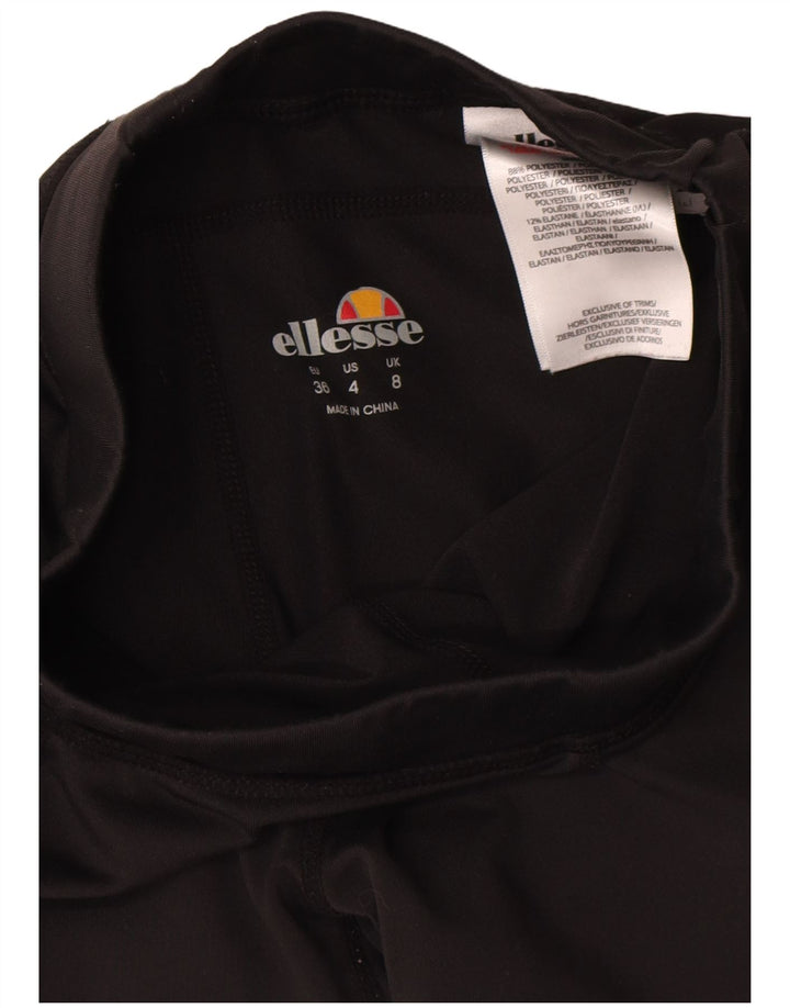 Женские укороченные леггинсы с рисунком Ellesse UK 8, маленькие черные из полиэстера