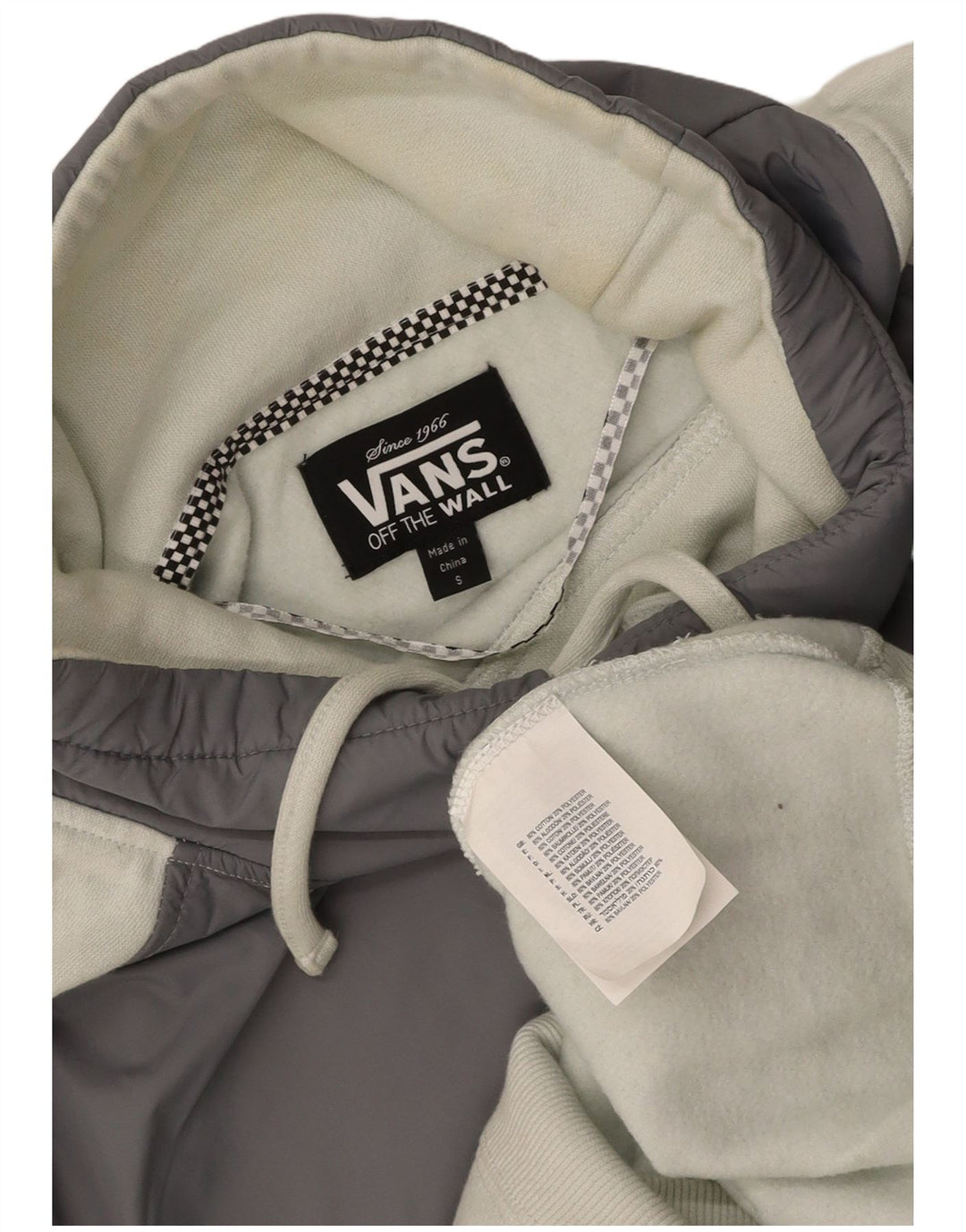 Женский свитер VANS, джемпер UK 10, маленький, белый, хлопок с цветными блоками