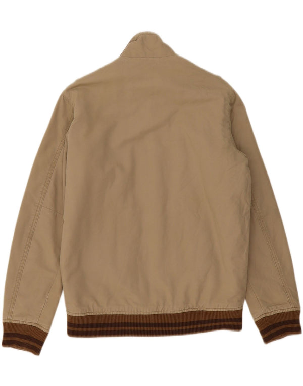 DC Mens Military Bomber Jacket UK 36 Small Beige Cotton