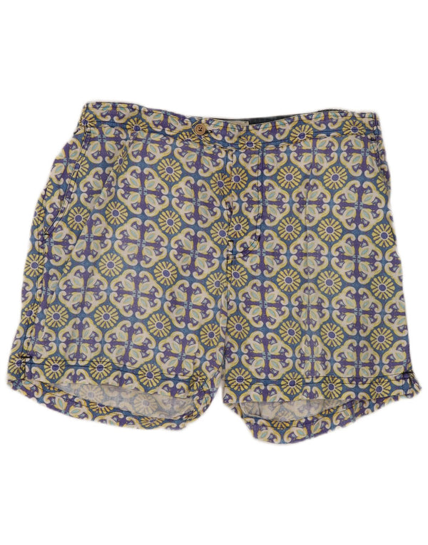 PENINSULA Mens Swimming Shorts Large Purple Paisley Nylon