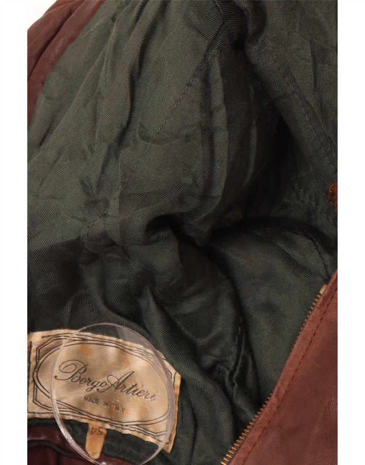 Borgo Arthieri Мужская кожаная косуха IT 54 2XL Коричневый