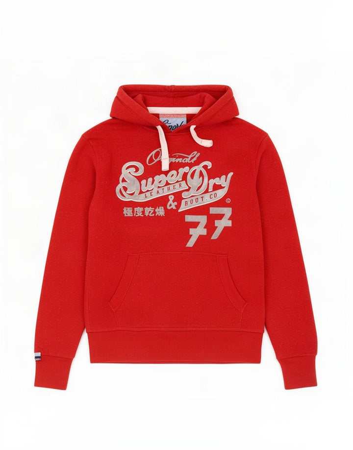 Мужской джемпер с капюшоном Superdry с рисунком, средний красный, хлопок
