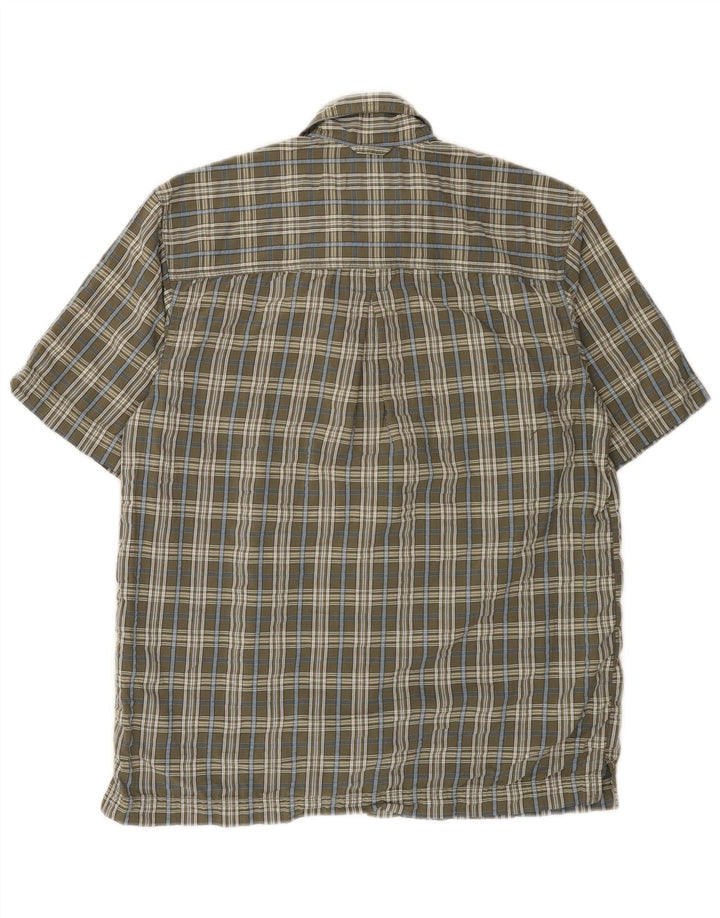 EDDIE BAUER Мужская рубашка с коротким рукавом, маленькая серая клетка, хлопок