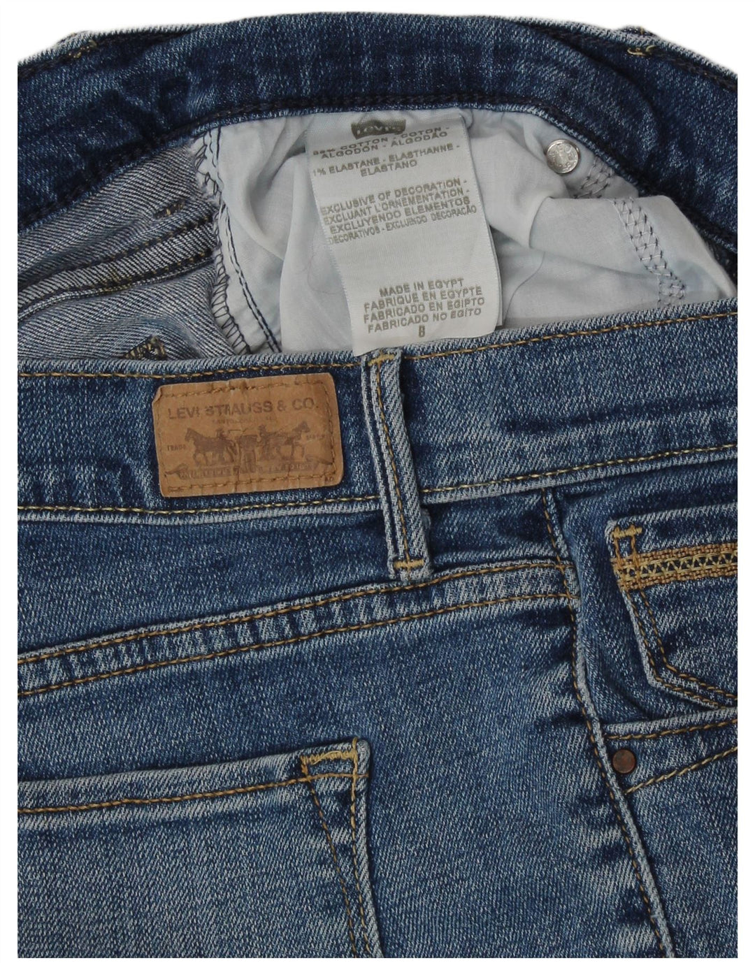 Женские капри LEVI'S США 8, средние W30 L19, синие, хлопок