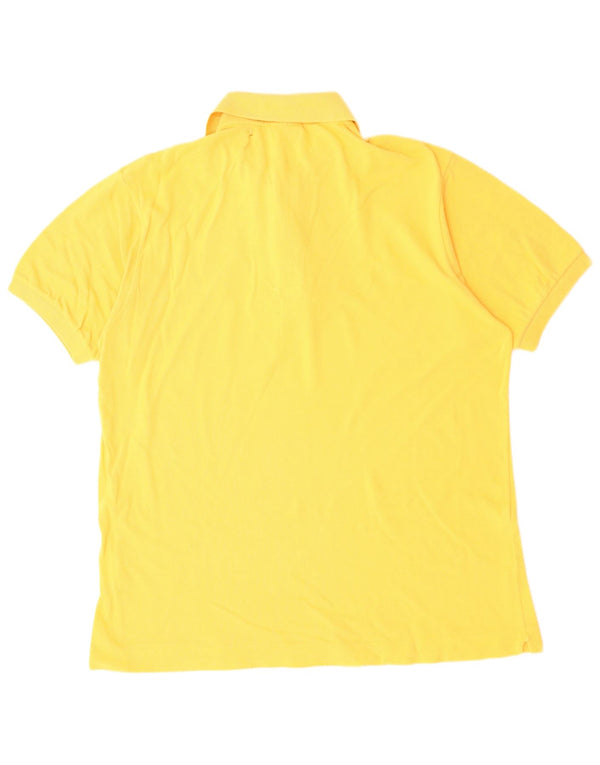 LACOSTE Mens Polo Shirt Size 5 Large Yellow Cotton