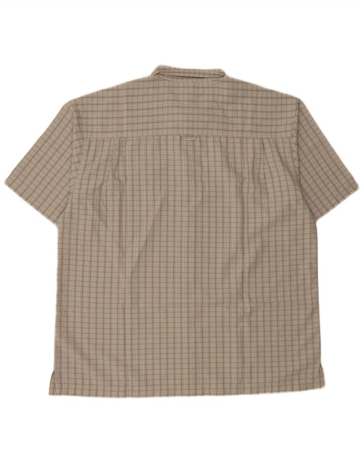 THE NORTH FACE Мужская рубашка с коротким рукавом XL серая в клетку из модала