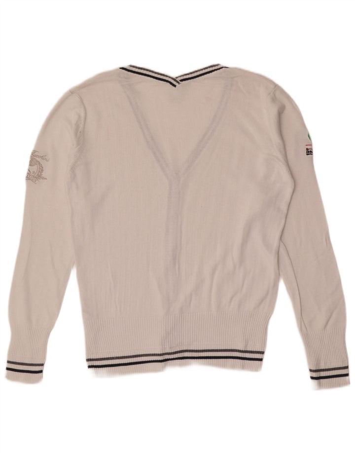 Женский кардиган с рисунком Sergio Tacchini UK 12, средний белый хлопок, хлопок