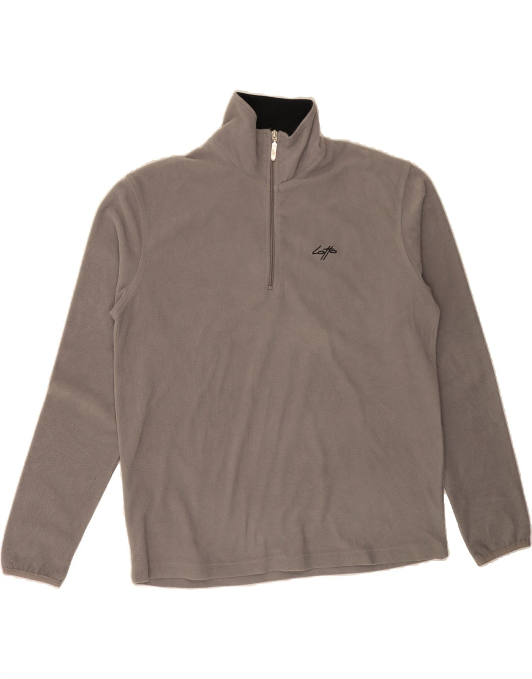 LOTTO Mens Zip Neck Fleece Jumper Large Grey Polyester Vintage Lotto and Second-Hand Lotto from Messina Hembry 