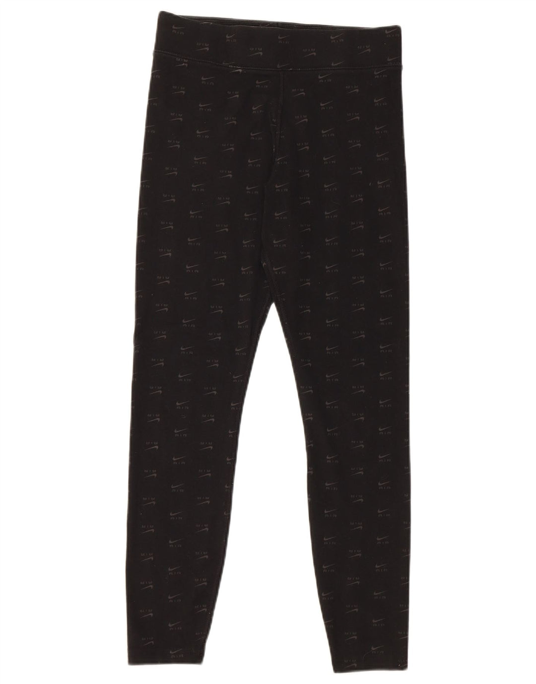 Женские леггинсы с рисунком Nike UK 12, хлопковые, средние, черные