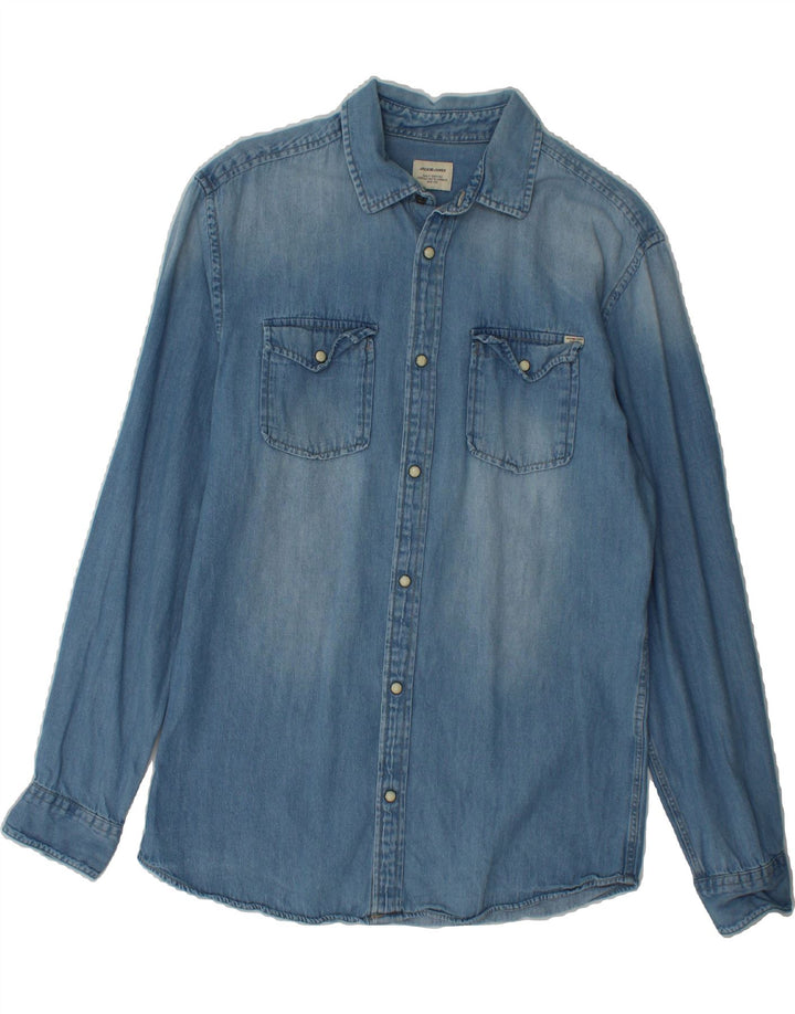 JACK & JONES Mens Denim Shirt Large Blue Cotton Vintage Jack & Jones and Second-Hand Jack & Jones from Messina Hembry 