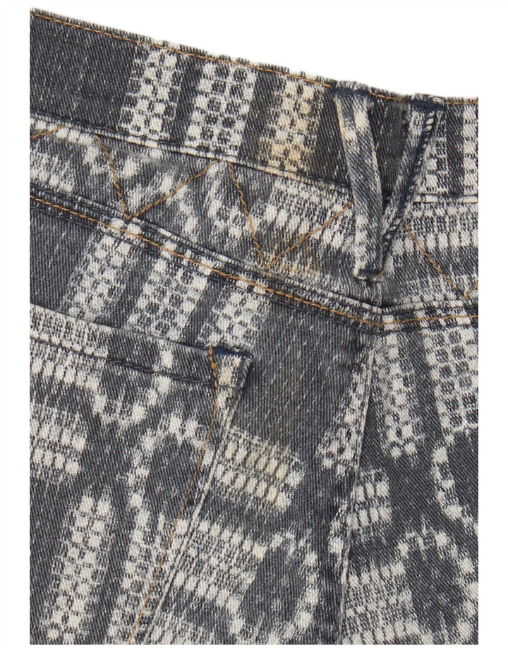 Женские джинсовые шорты Roxy US 7 Medium W30 Синие с геометрическим рисунком