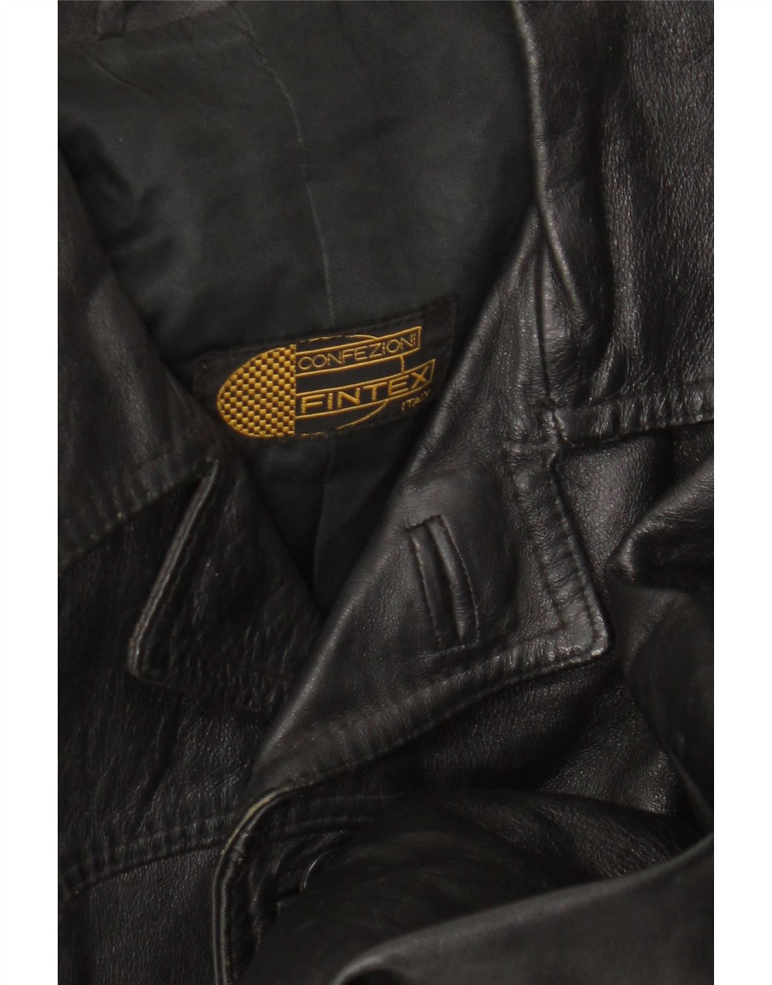 Винтажная женская кожаная куртка UK 12, средний черный