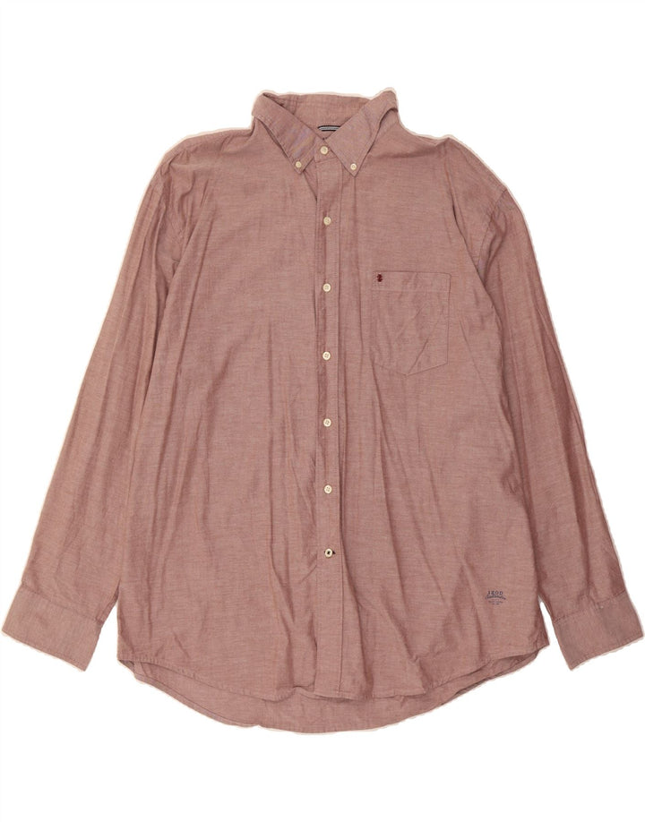 IZOD Mens Shirt 2XL Maroon Vintage Izod and Second-Hand Izod from Messina Hembry 