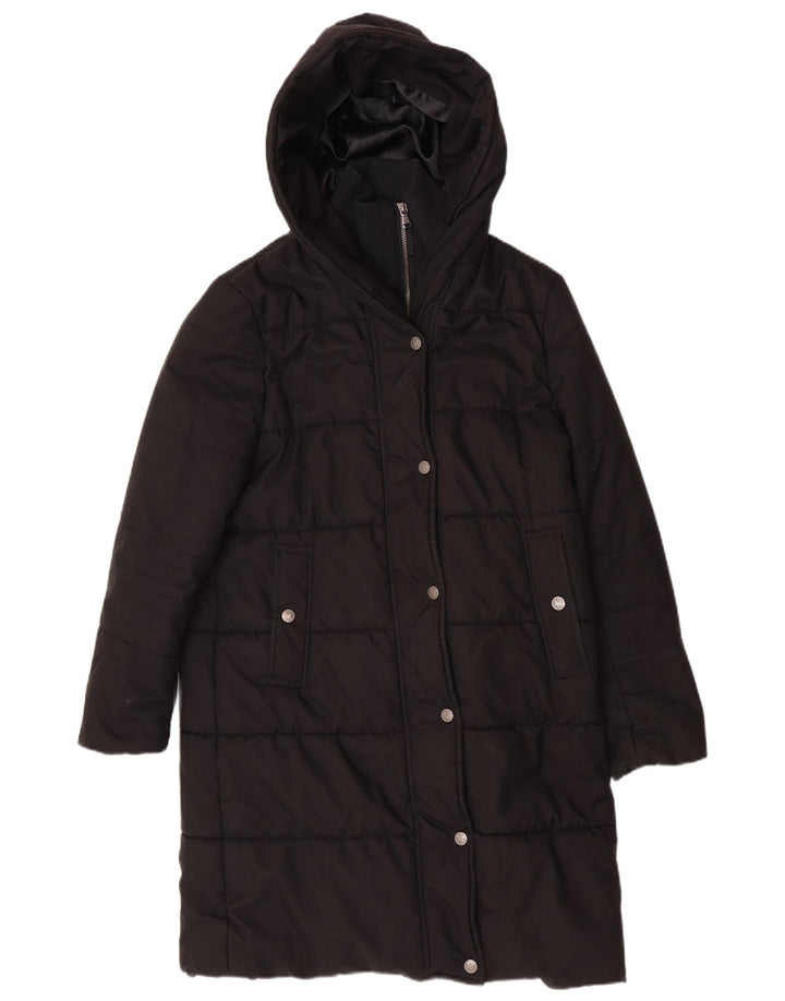 Crew Clothing Женское пуховое пальто обычного кроя с капюшоном UK 14, средний черный