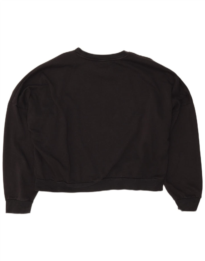 Женский укороченный свитшот оверсайз ADIDAS UK 16/18, большой черный хлопок