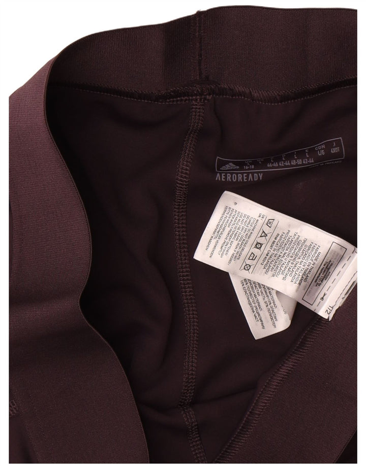 Женские леггинсы Adidas Aeroready UK 16/18, большой коричневый полиэстер