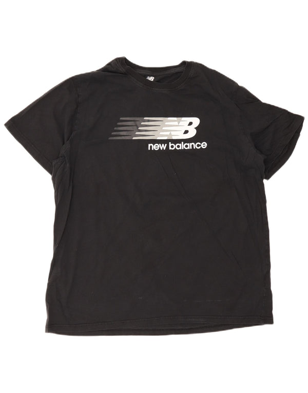 Мужская футболка с рисунком New Balance 2XL, черный хлопок