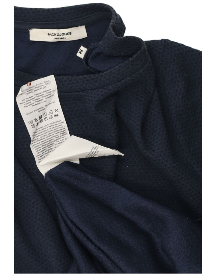 Мужская футболка Jack & Jones Top Medium Темно-синяя в пятнистый хлопок
