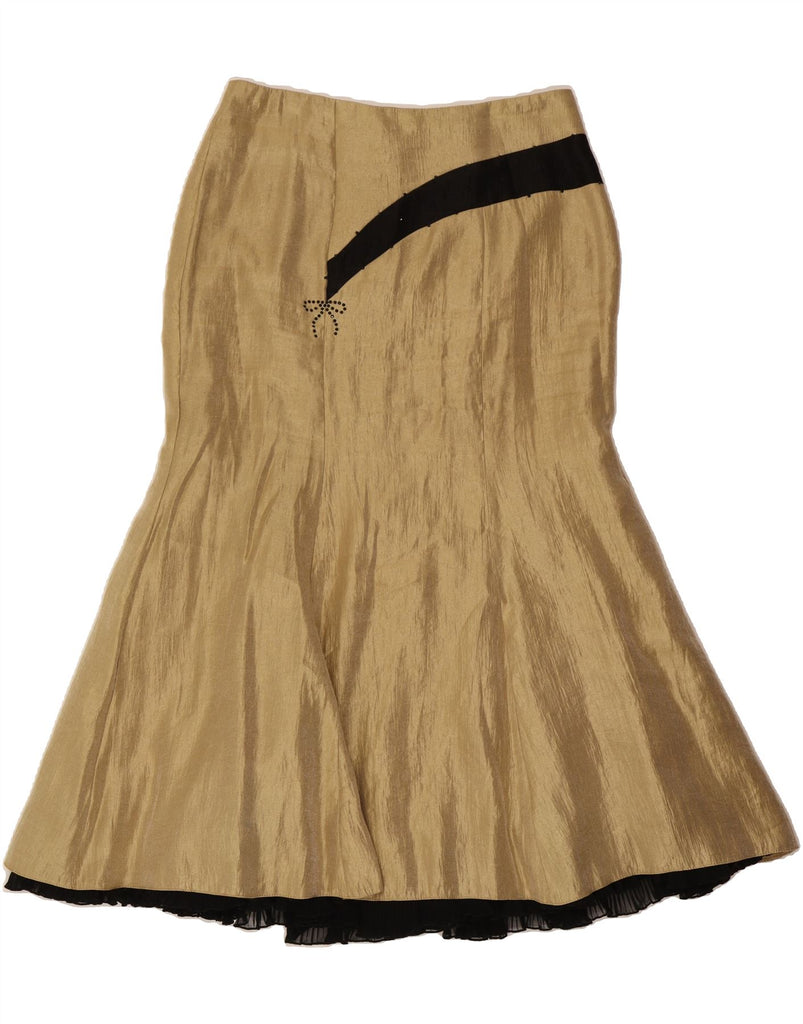 MATHIEU Womens Sydney Trumpet Skirt EU 46 XL W34 L40 Gold Colourblock Vintage Mathieu and Second-Hand Mathieu from Messina Hembry 