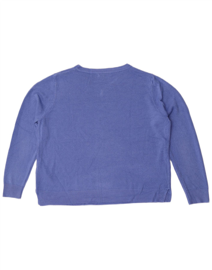 Женский джемпер с круглым вырезом Marks & Spencer UK 20 2XL синий