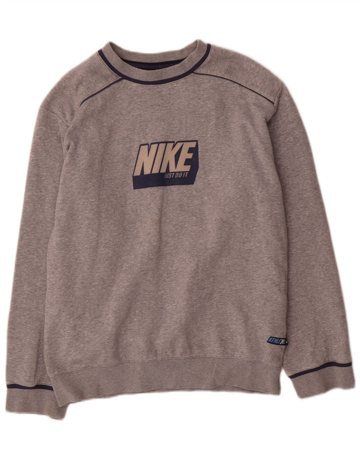 Джемпер с рисунком Nike для мальчиков 12–13 лет, большой серый в крапинку