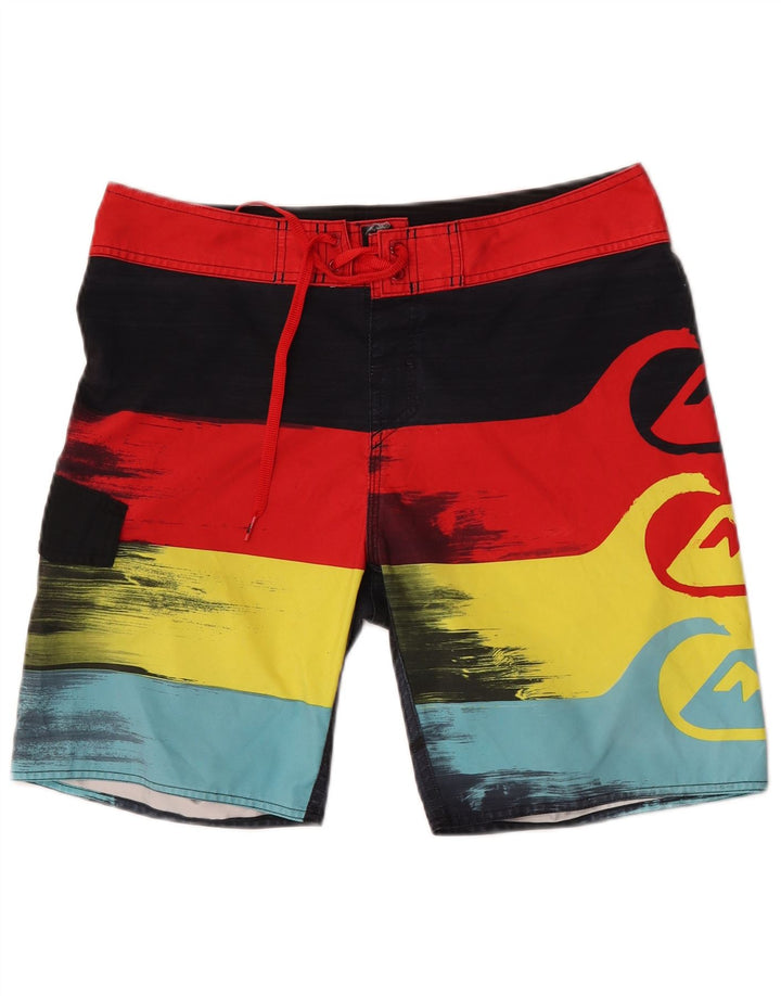 Мужские шорты для плавания Quiksilver с рисунком, средние, разноцветные в полоску