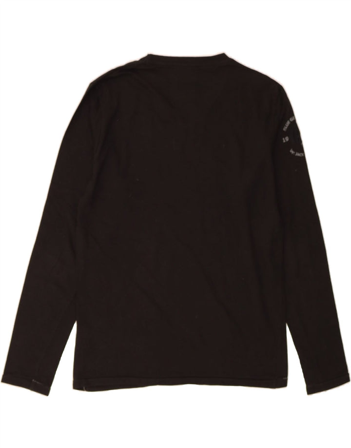 JACK & JONES Mens Graphic Top Long Sleeve Large Black Cotton Vintage Jack & Jones and Second-Hand Jack & Jones from Messina Hembry 