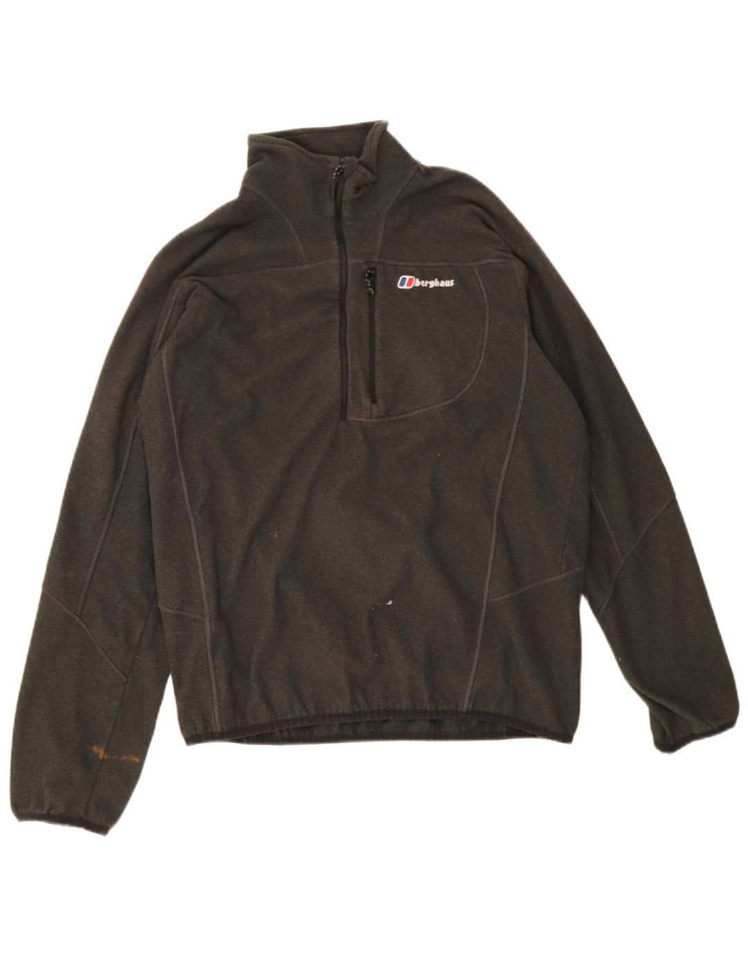 Berghaus Мужской флисовый джемпер с воротником на молнии, большой зеленый полиэстер с крапинками
