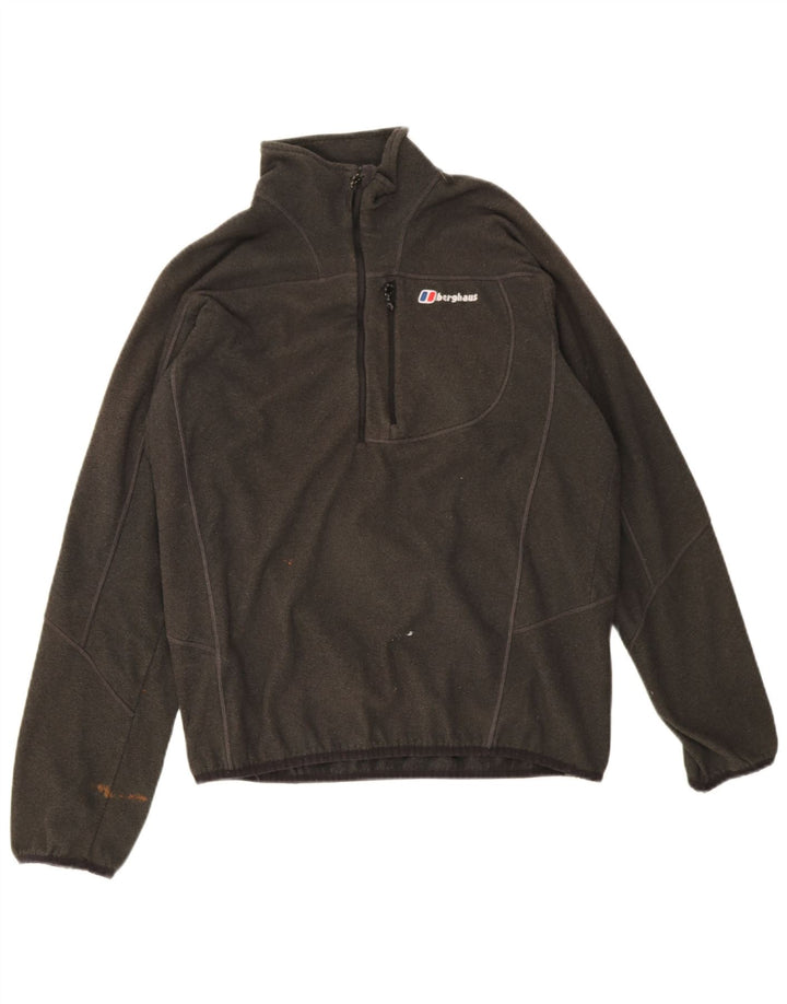 Berghaus Мужской флисовый джемпер с воротником на молнии, большой зеленый полиэстер с крапинками