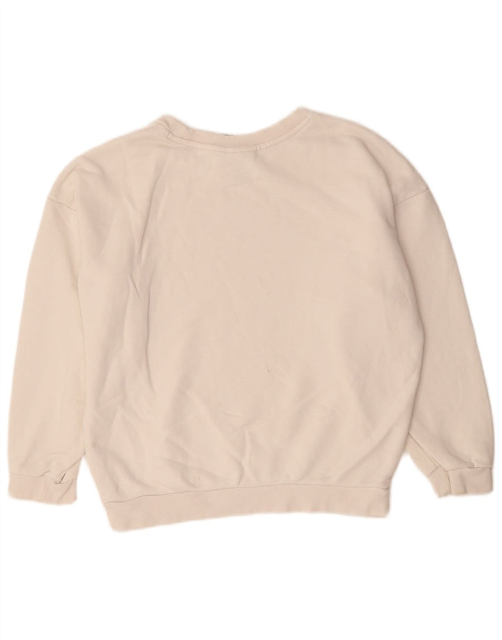 Женский укороченный свитшот с рисунком Adidas Oversized UK 8, маленький белый
