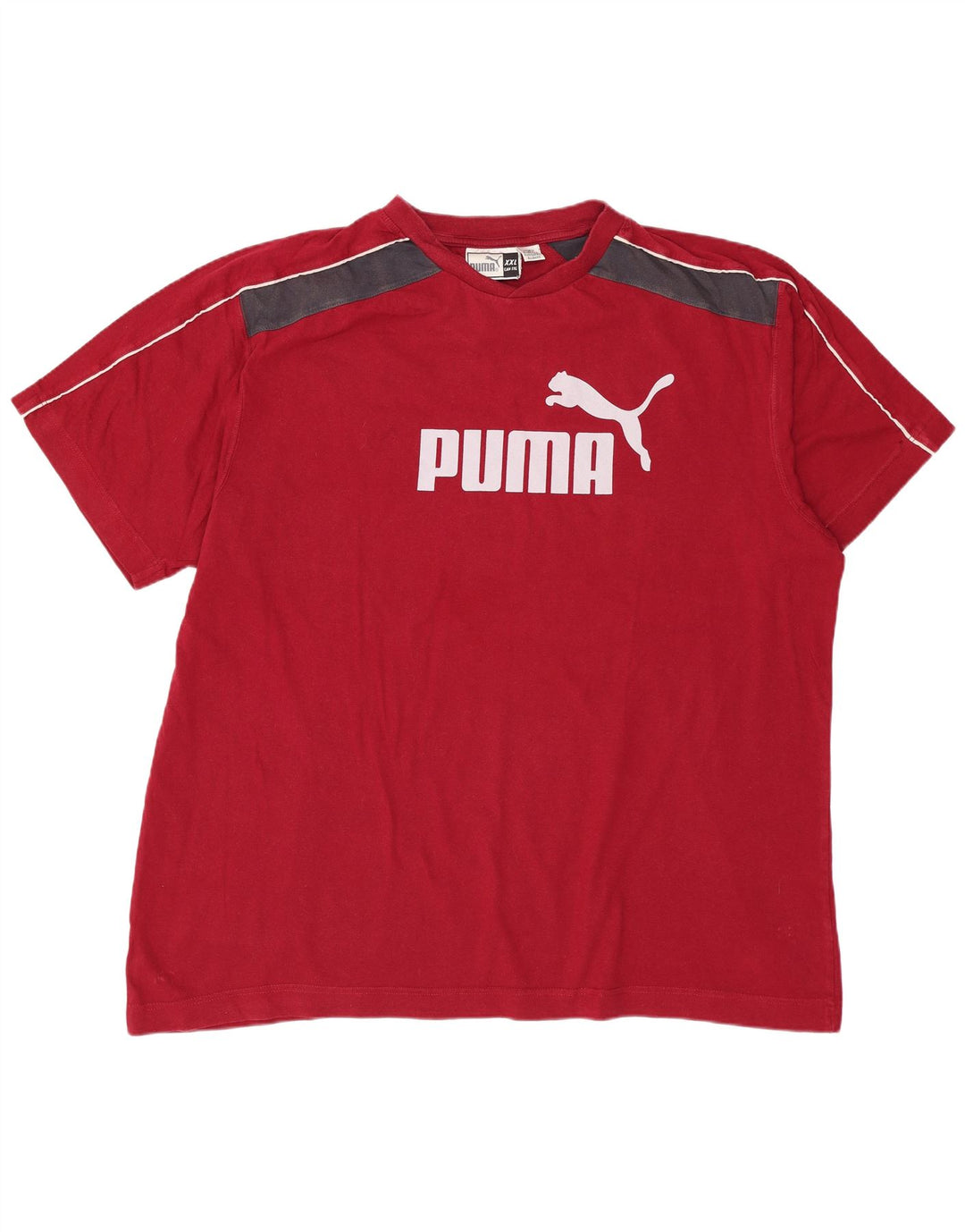 Мужская футболка с рисунком PUMA Top 2XL, красная с цветными блоками