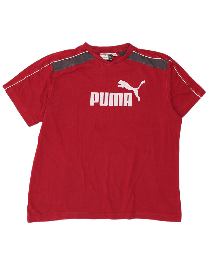Мужская футболка с рисунком PUMA Top 2XL, красная с цветными блоками