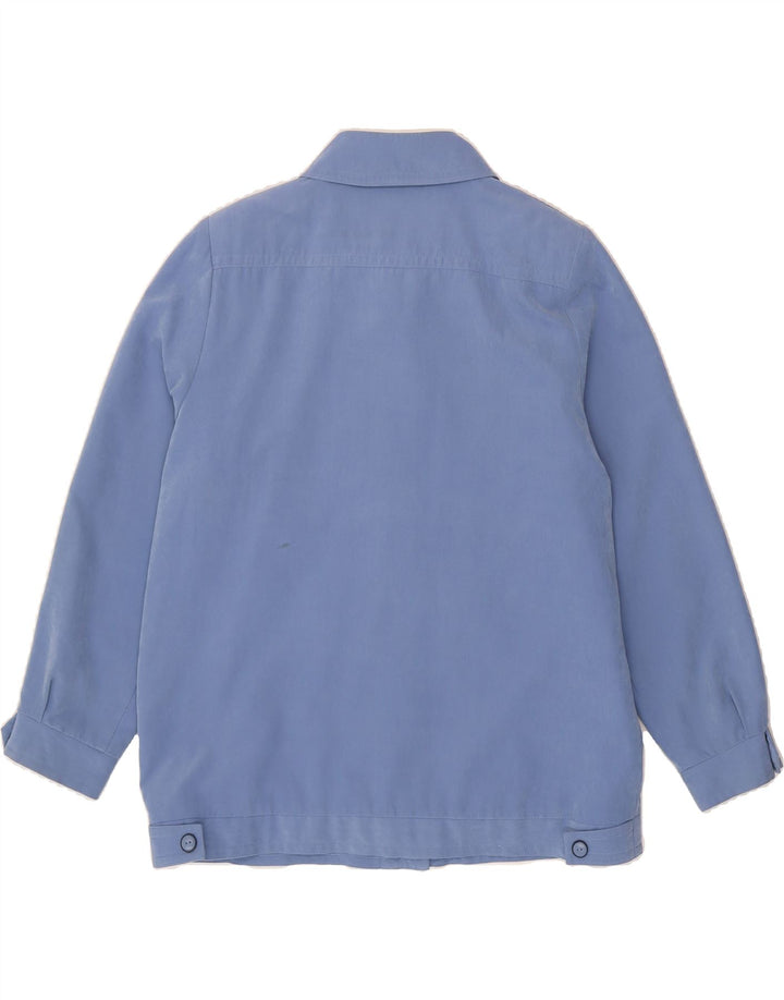 VINTAGE Womens Bomber Jacket UK 14 Large Blue Polyester Vintage Vintage and Second-Hand Vintage from Messina Hembry 