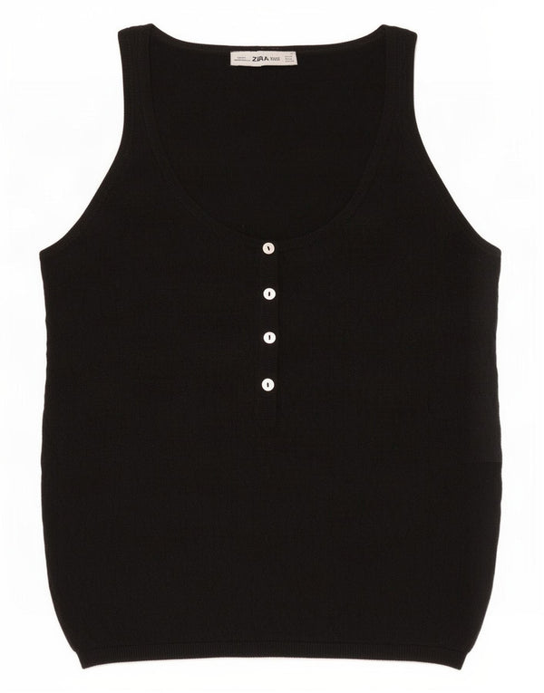 Женская майка Zara Vest UK 12, средний черный полиэстер
