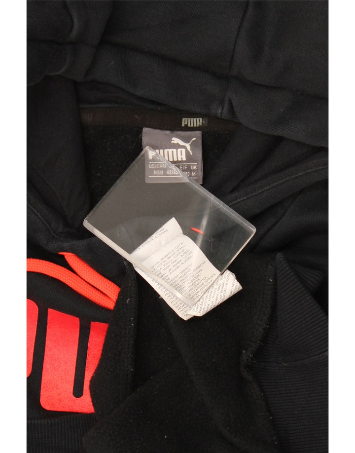 Мужской джемпер с капюшоном Puma, черный, хлопковый, среднего размера