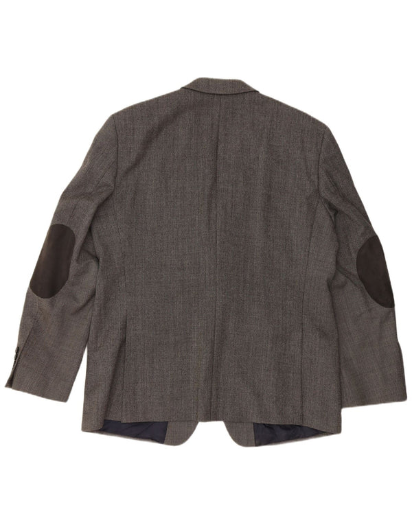 Мужской пиджак PIERRE CARDIN на 2 пуговицах UK 40, большой серый из натуральной шерсти