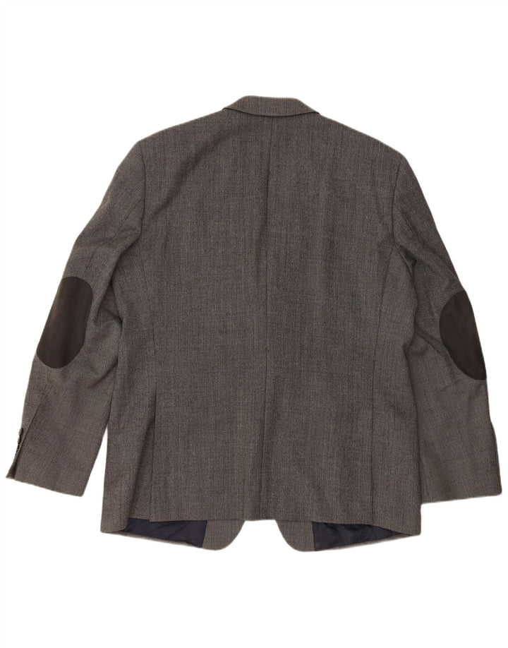 Мужской пиджак PIERRE CARDIN на 2 пуговицах UK 40, большой серый из натуральной шерсти