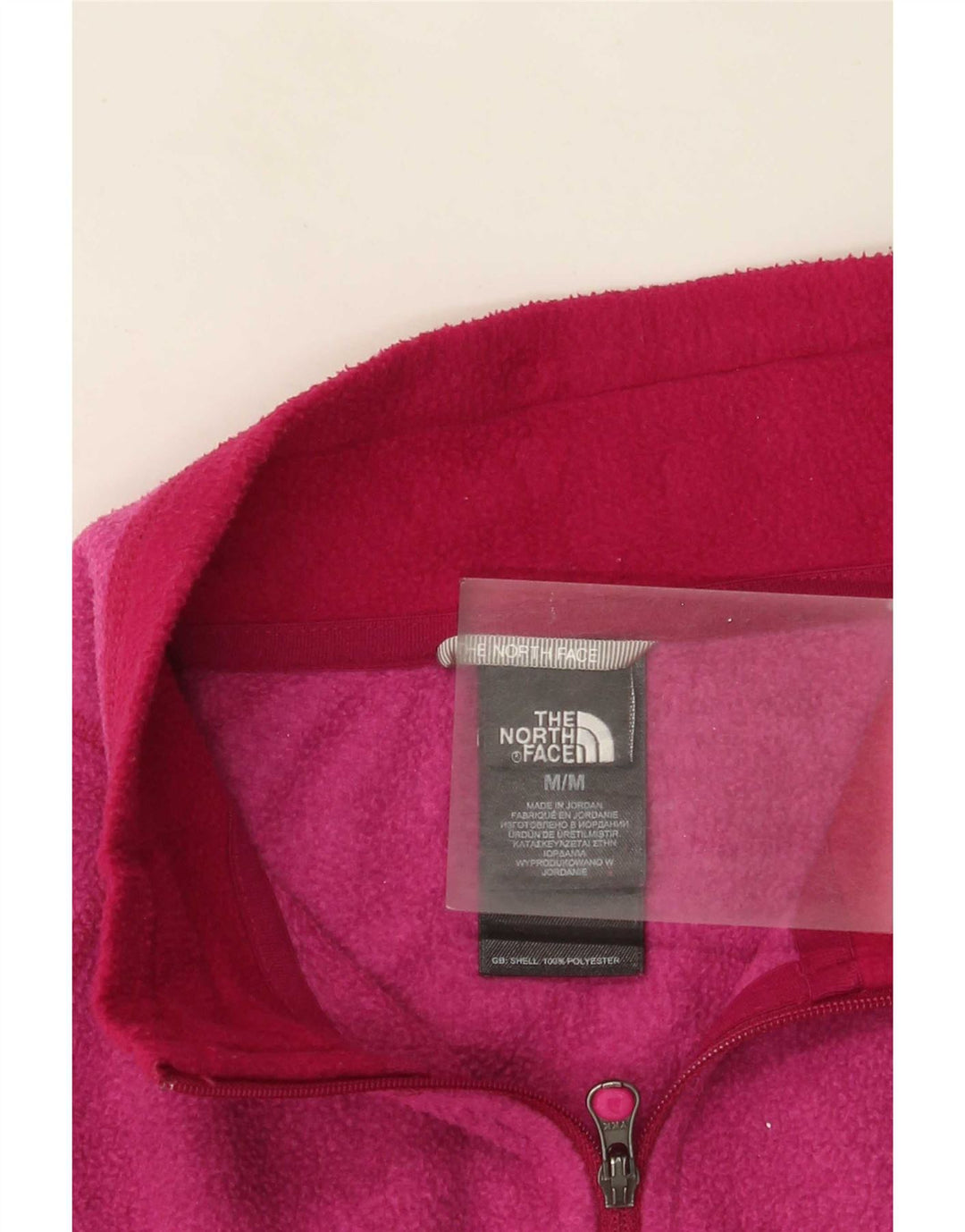 Женский флисовый джемпер с воротником на молнии The North Face UK 12, полиэстер, средний розовый цвет