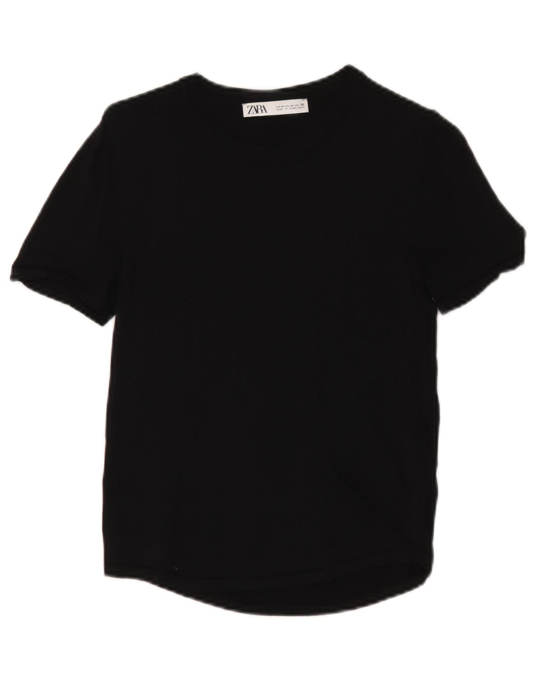 Женская футболка Zara Top UK 12 Medium, черная из вискозы