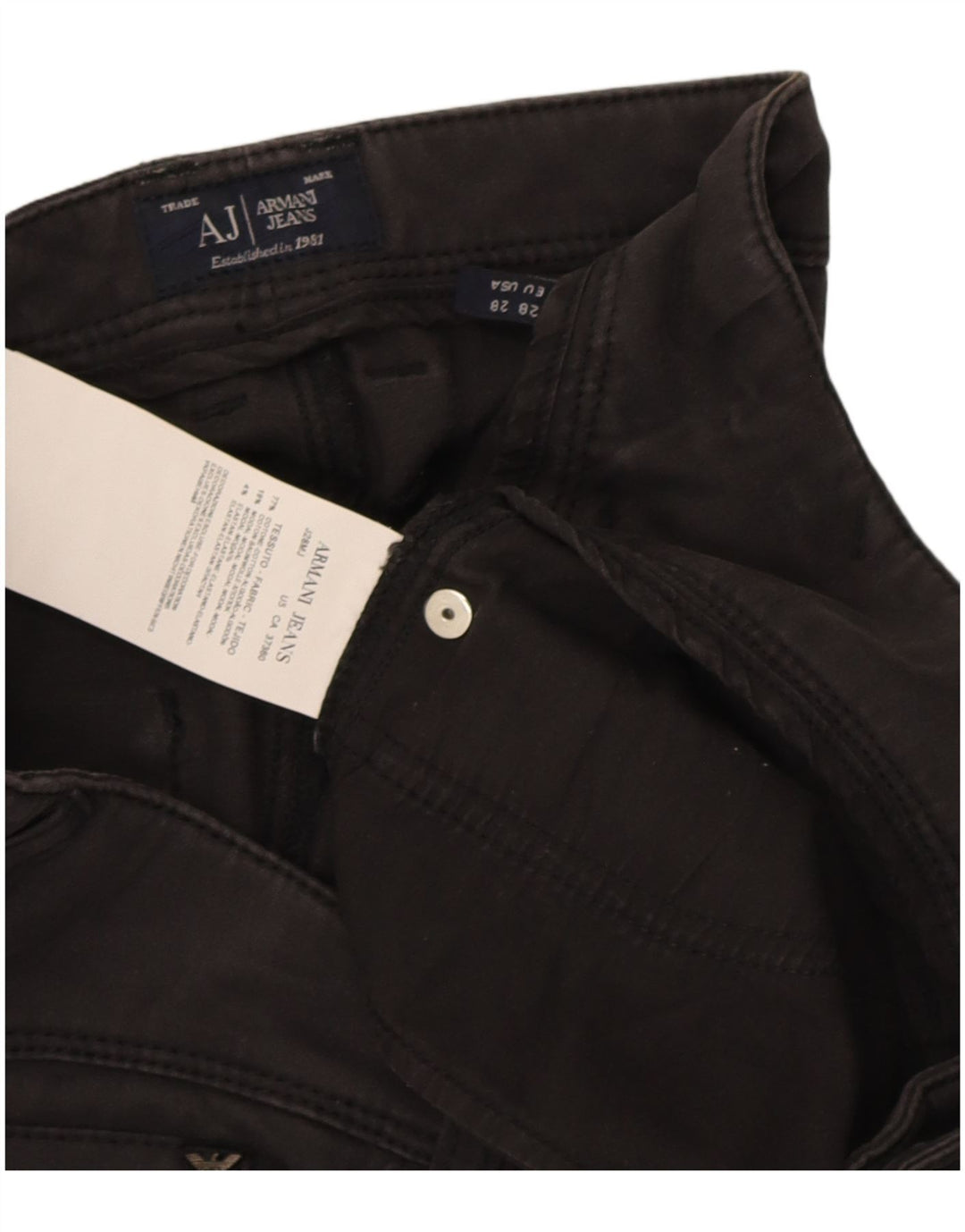 Женские узкие джинсы Armani W28 L28, черный хлопок