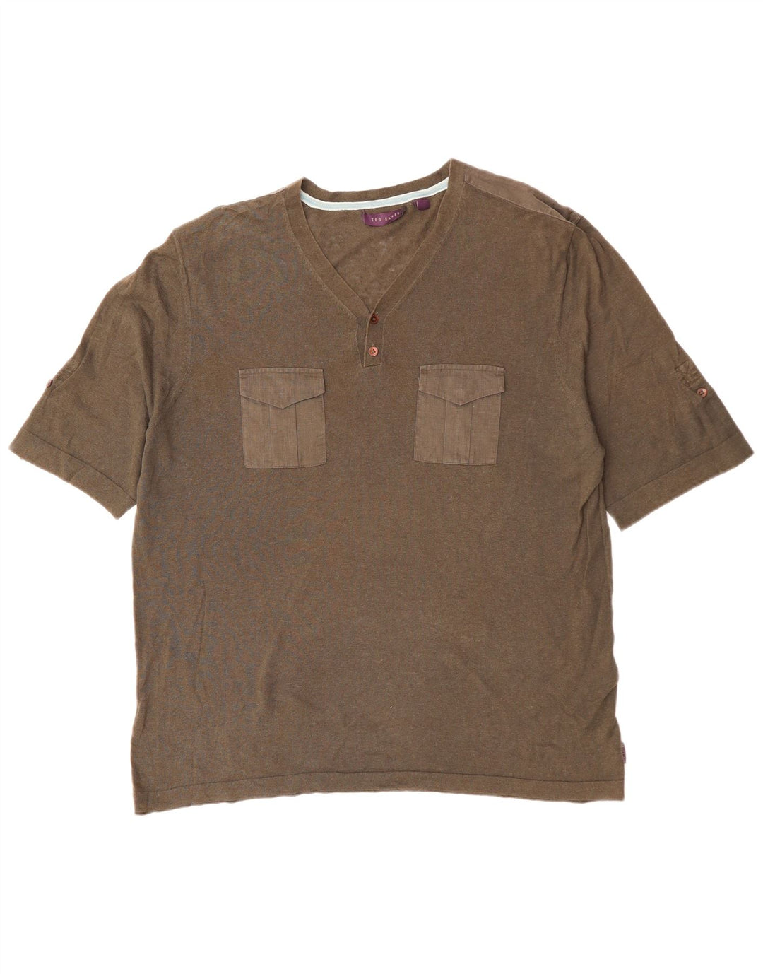 Мужская футболка TED BAKER, размер 6, 2XL, хлопок цвета хаки