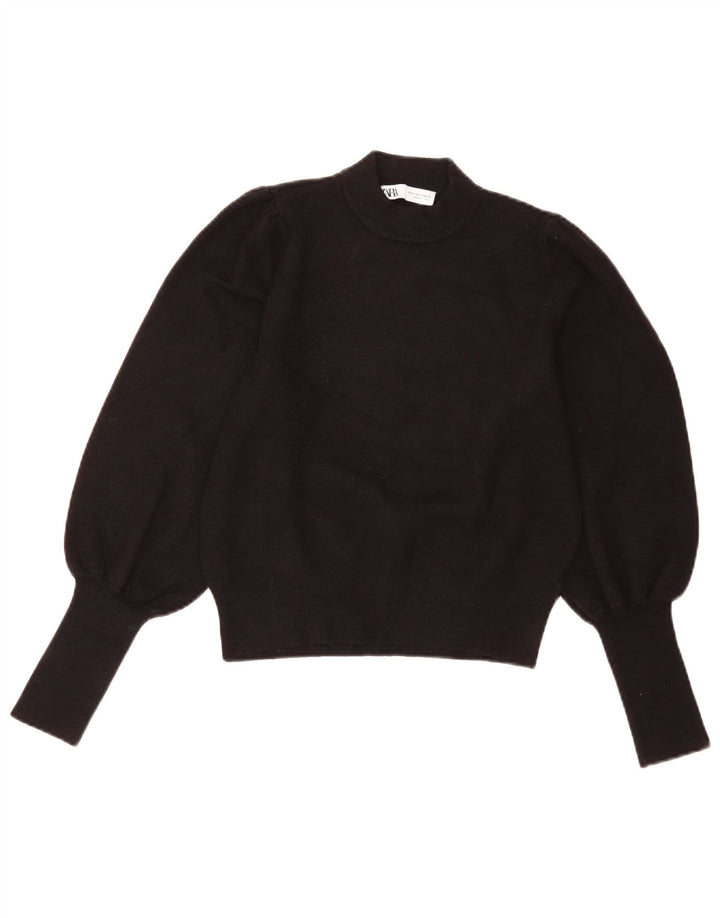 Женский джемпер с высоким воротником Zara UK 12, средний черный