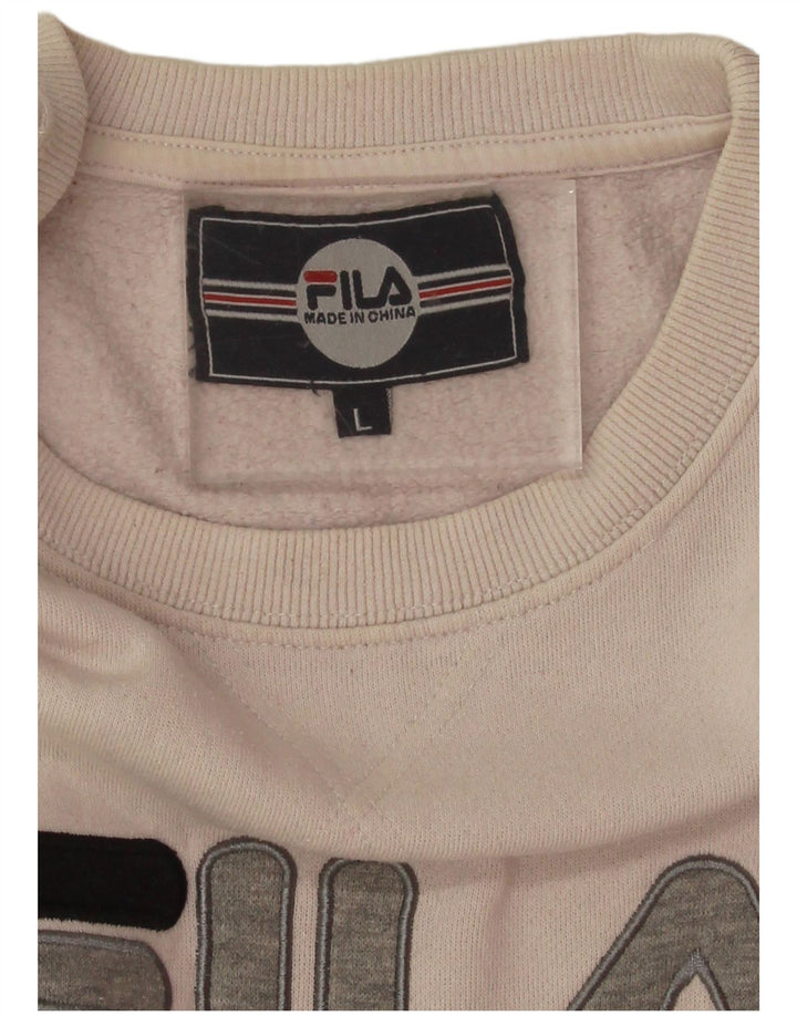 Женский укороченный джемпер оверсайз Fila UK 16, большой Off White