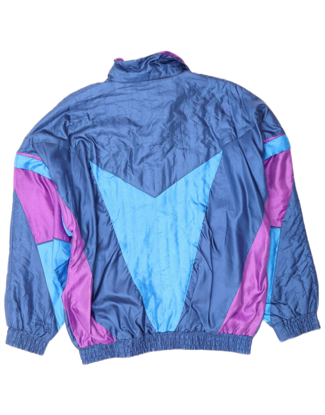 ВИНТАЖНЫЙ Мужской спортивный костюм свободного покроя, верхняя куртка, средний темно-синий, с цветными блоками