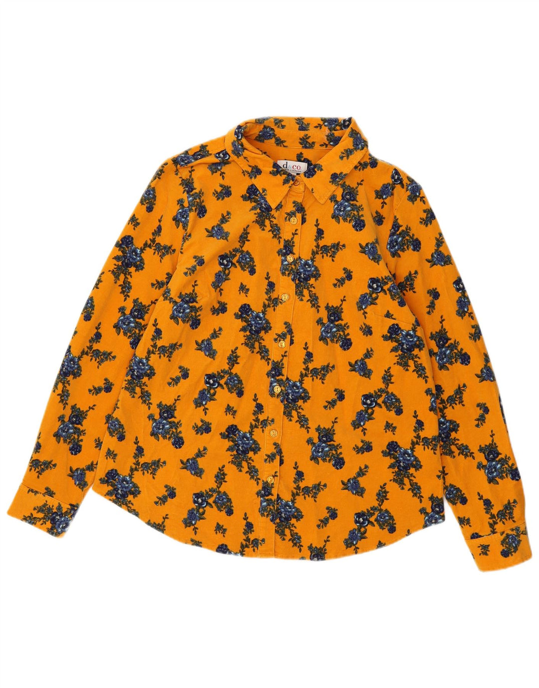 Женская вельветовая рубашка Denim & Co, большой желтый цвет, хлопок, Великобритания 16