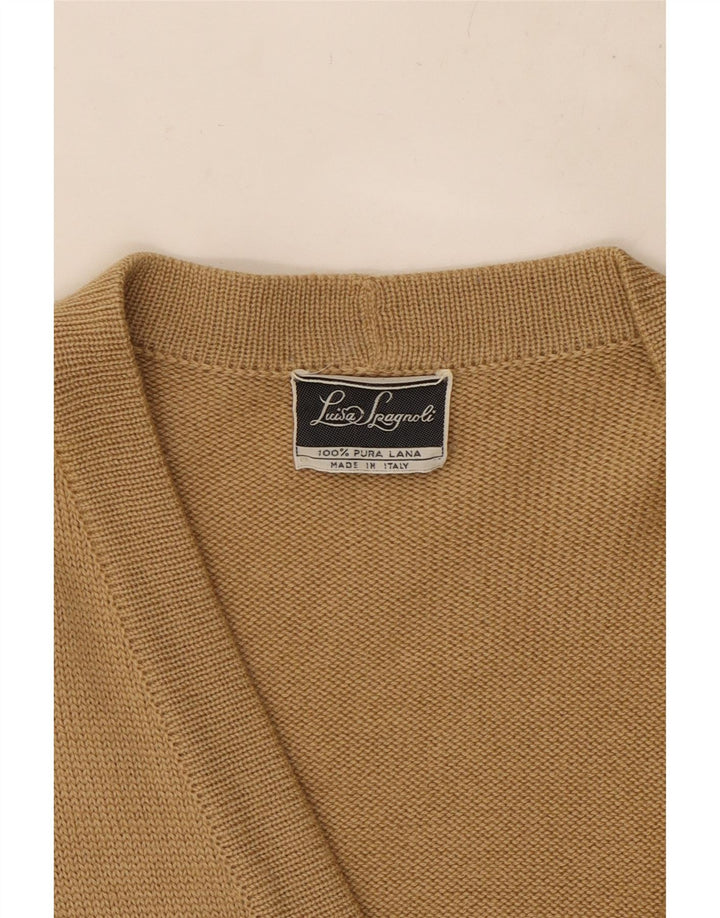 Женский кардиган-свитер LUISA SPAGNOLI UK 14, большой, бежевый, шерсть