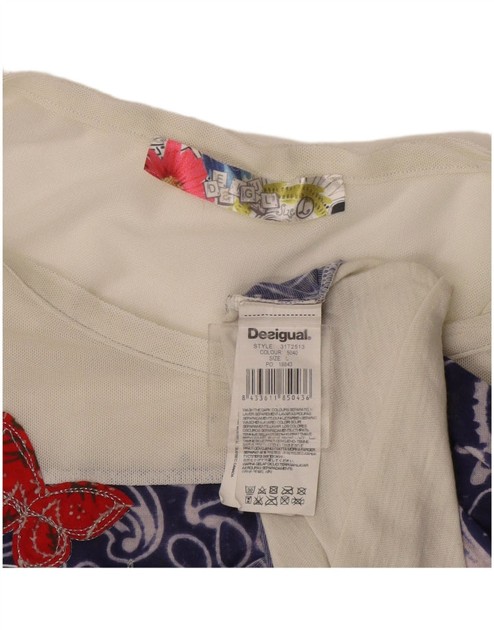 Женский жилет с рисунком Desigual UK 14, большой белый полиэстер с рисунком пейсли