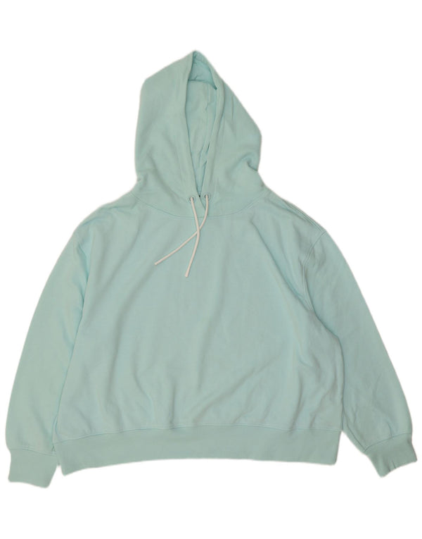 Женский джемпер с капюшоном оверсайз Marks & Spencer UK 20 2XL Бирюзовый хлопок