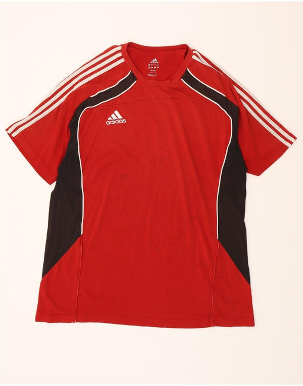 Мужская футболка ADIDAS Top UK 50/52 2XL Красный хлопок с цветными блоками
